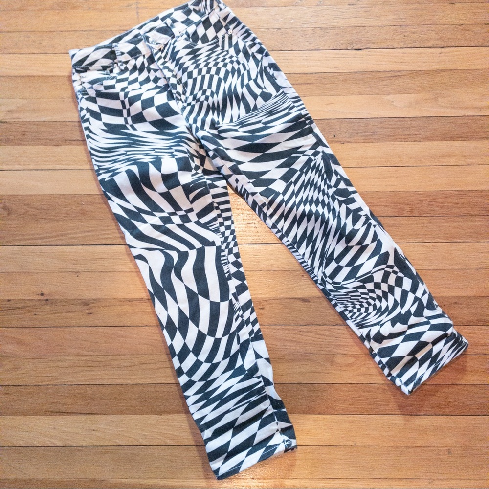 PacSun optical illusion geometric Patterned Mom Jeans